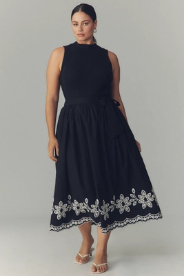 En Saison Isidora Sleeveless Embroidered Midi Dress | Anthropologie (US)
