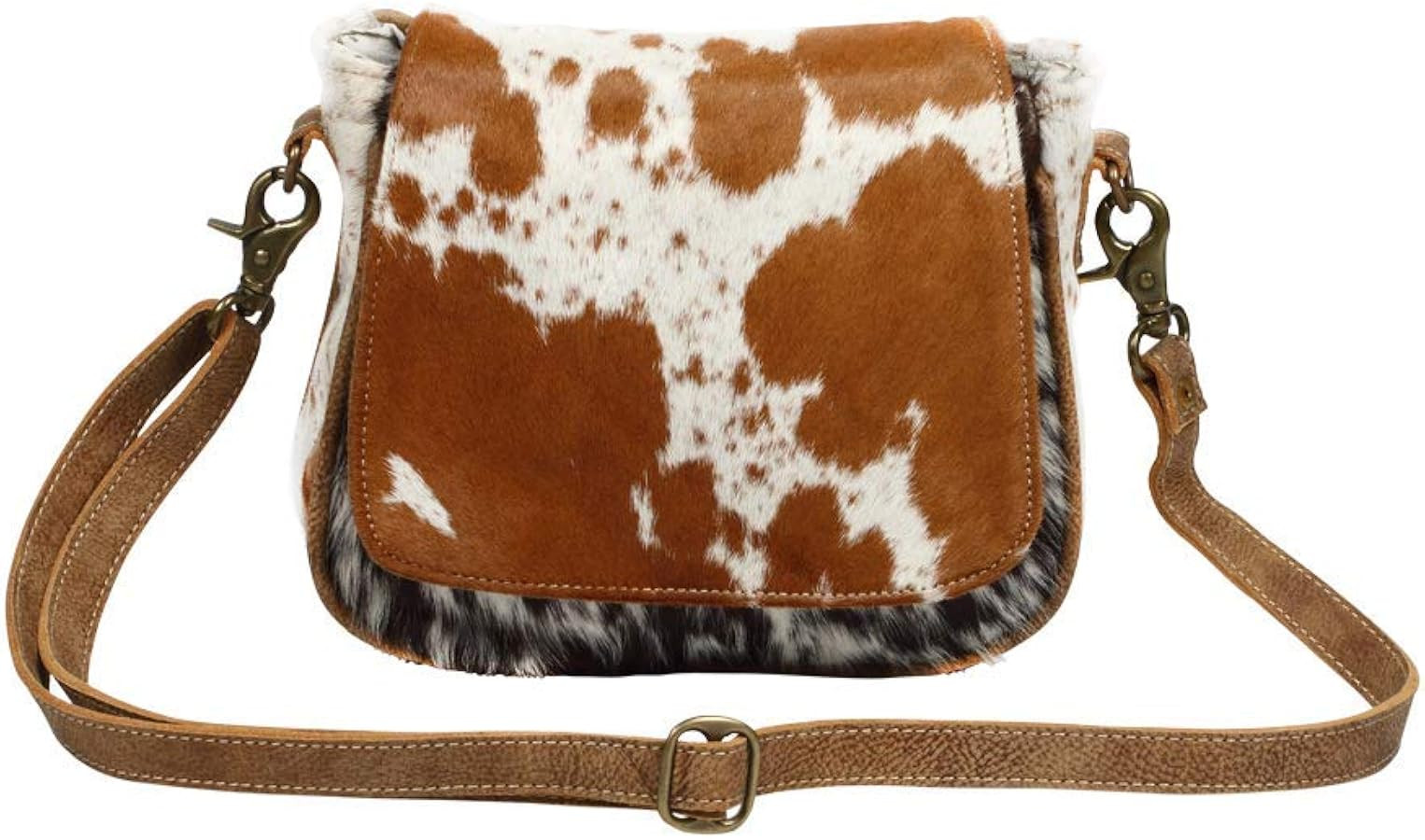 Myra Bag Flap Over Cowhide & Leather Small Crossbody Bag S-1215 | Amazon (US)