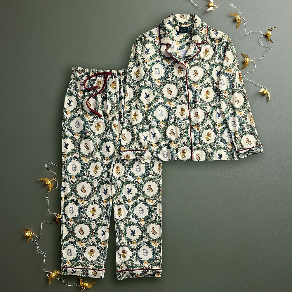Harry Potter™ Wreath Classic Long Bamboo Viscose Pajama Set | Pottery Barn Teen