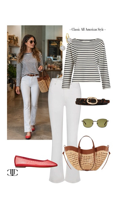 Classic All-American summer style ❤️🤍💙 I pulled together 8 looks perfect for Memorial Day, the 4th of July, and every summer moment in between. Think crisp white denim, navy maxis, breton stripes, gingham, and the perfect pop of red. Easy, timeless looks made for backyard barbecues, harbor dinners, fireworks, and long weekends by the water. Save this for summer outfit inspo and tap to shop each look. ✨

#LTKootd #LTKSeasonal #LTKOver40
