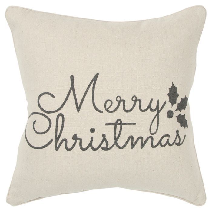 20"x20" Oversize Merry Christmas Decorative Filled Square Throw Pillow Neutral - Rizzy Home | Target