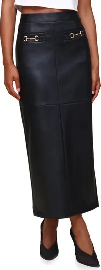 Equestrian Detail Faux Leather Maxi Skirt | Nordstrom