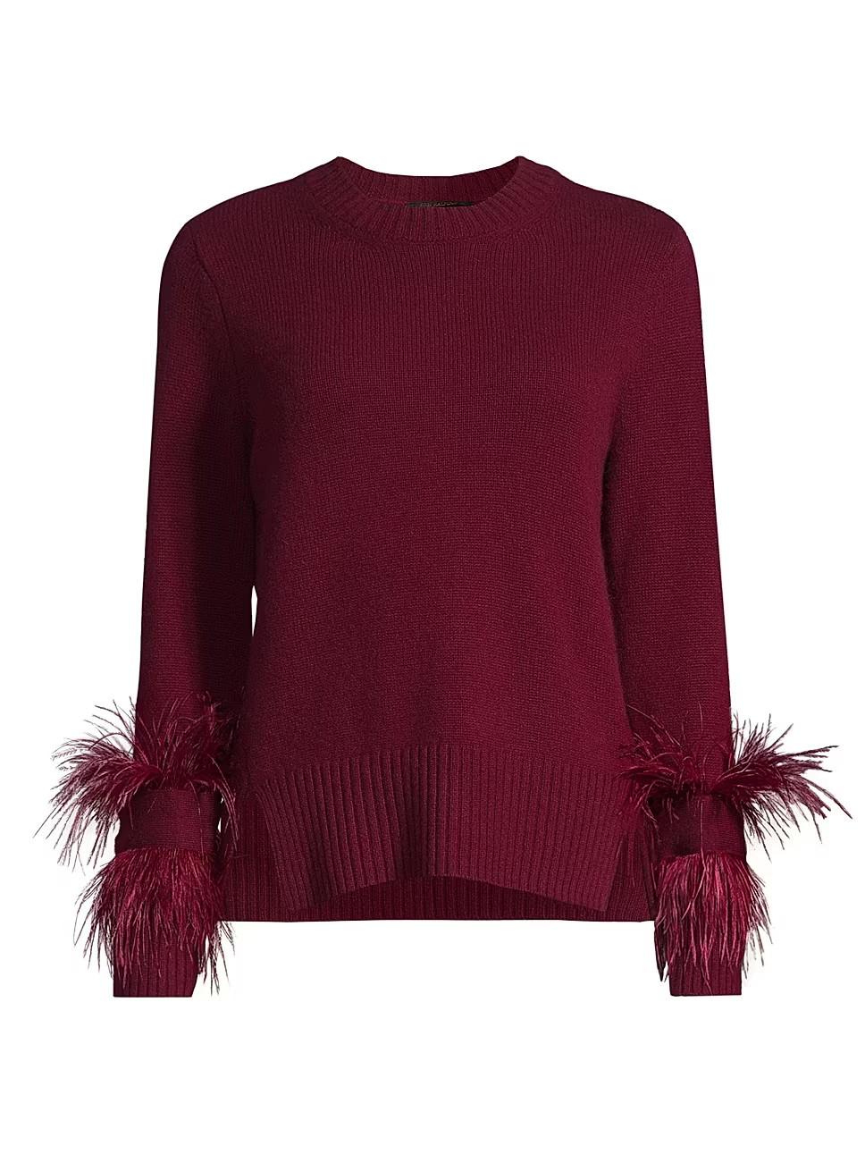 Billie Cashmere & Faux Feather Sweater | Saks Fifth Avenue