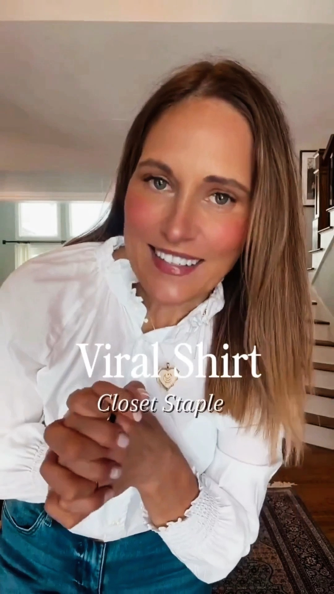Grab this closet staple now! The viral Evereve shirt is finally back in stock. We reach for this top so often because it is truly a closet staple for us.

#LTKMidsize #LTKOver40 #LTKSeasonal