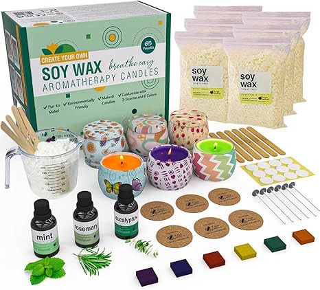 PURPLE LADYBUG DIY Soy Candle Making Kit for Adults & Teens with Aromatherapy Scents - Eucalyptus... | Amazon (US)