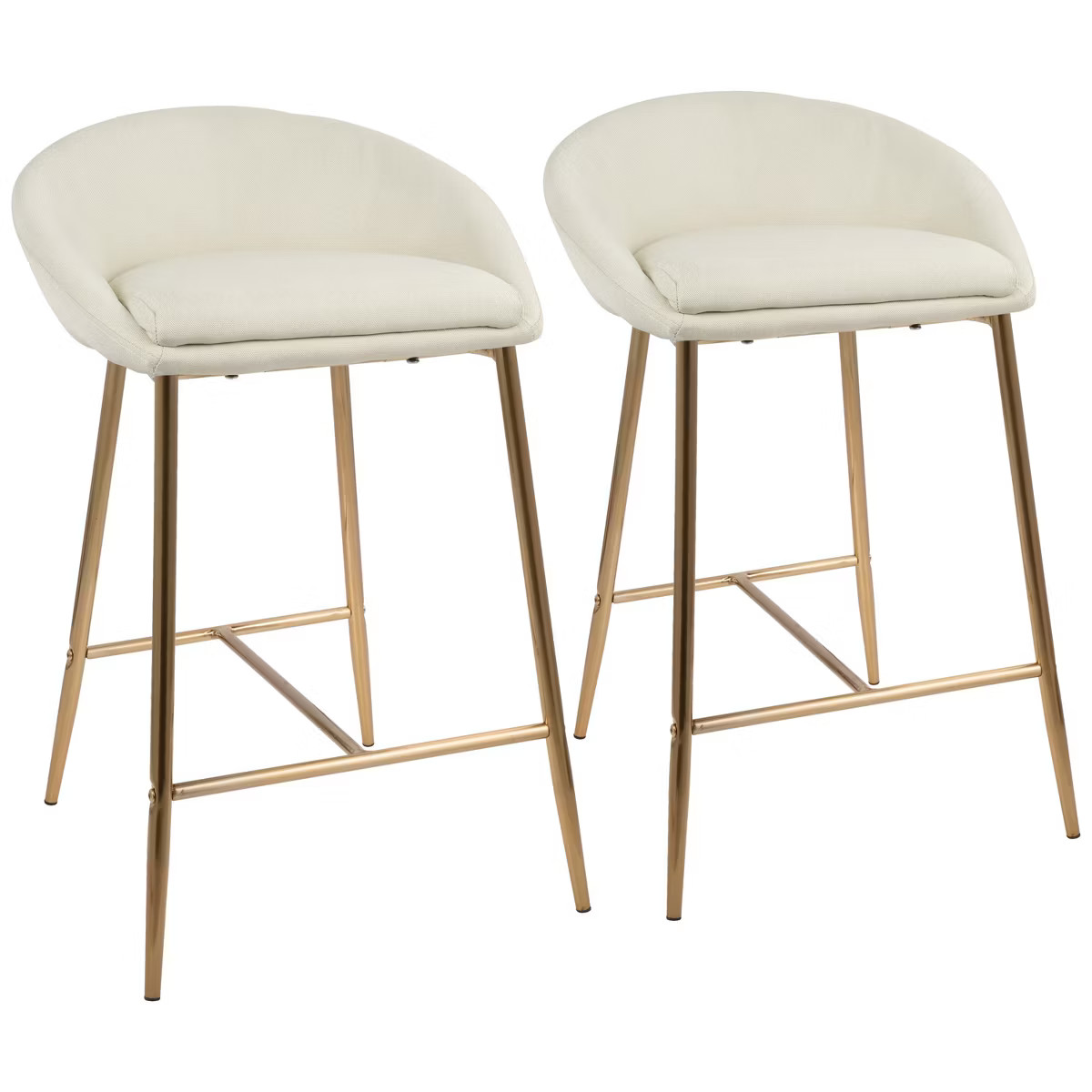Set of 2 26" Matisse Glam Counter Height Barstools Gold - LumiSource | Target