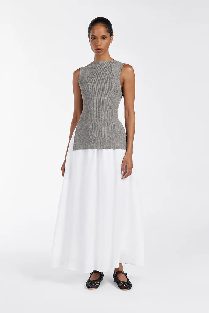 SOFIA SMOKE LONGLINE KNIT TOP | DISSH