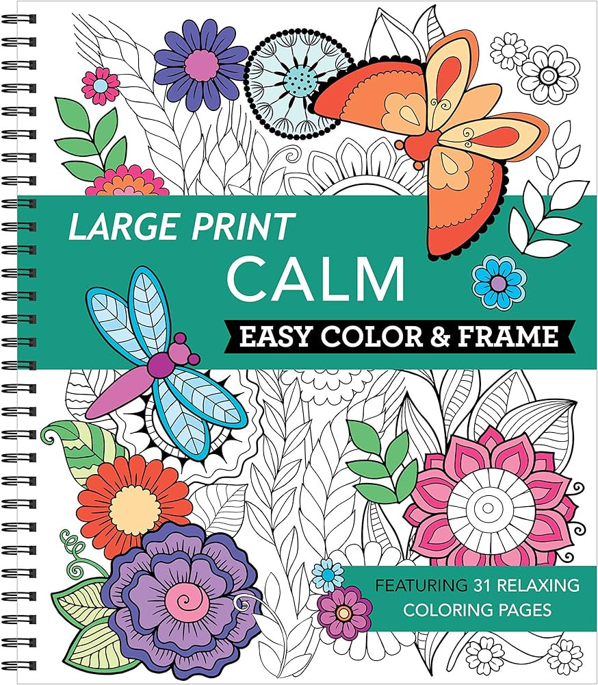 Large Print Easy Color & Frame - Calm (Stress Free Coloring Book) | Amazon (US)
