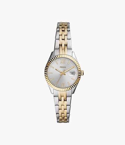 Scarlette Micro Three-Hand Date Two-Tone Stainless Steel Watch | Fossil (US)