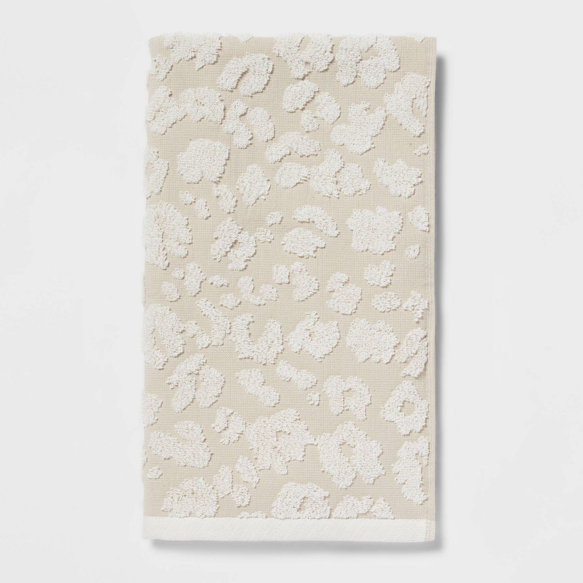 Performance Plus Hand Towel Cream Leopard - Threshold™: 100% Cotton, Jacquard Weave, Fade-Resis... | Target