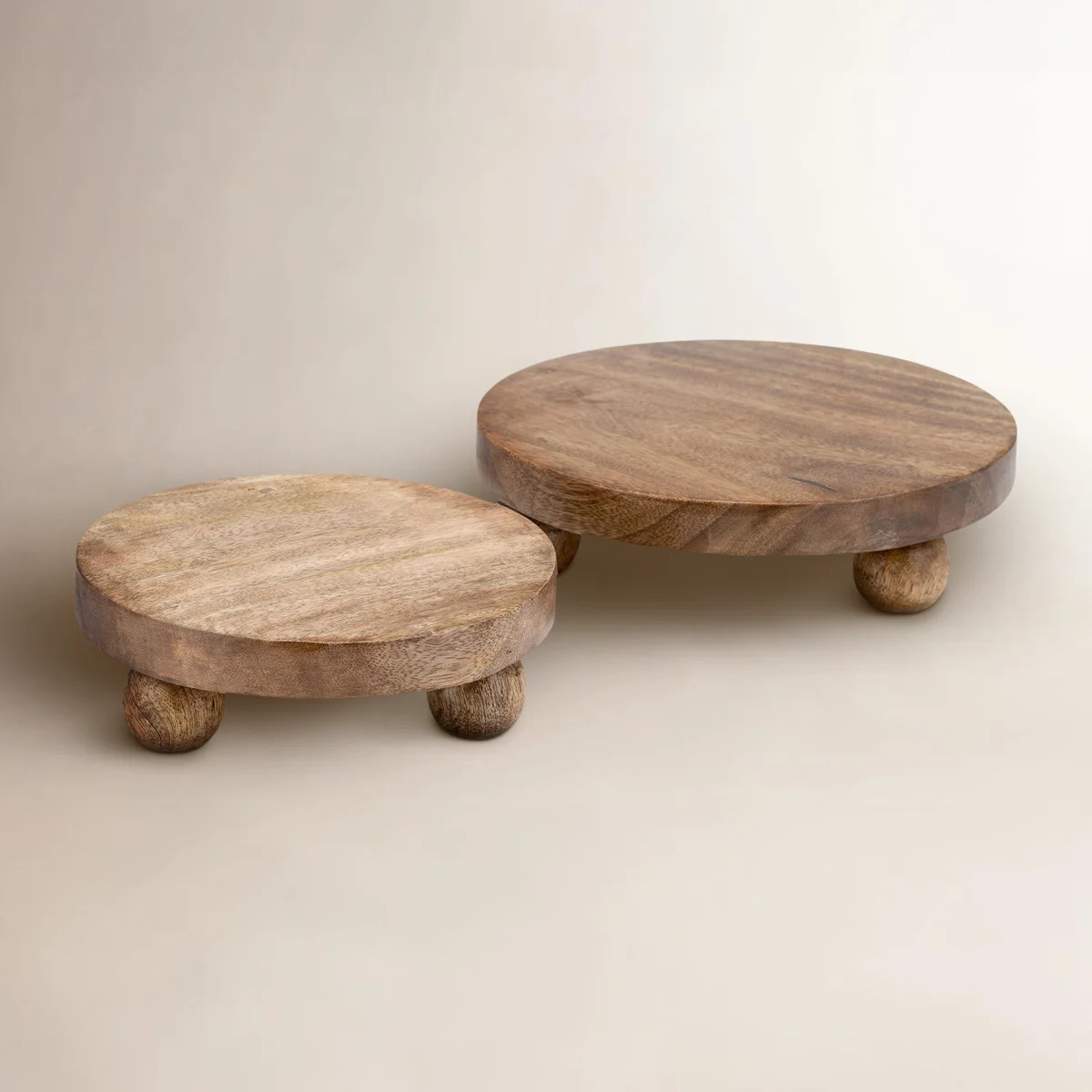Round Solid Wood Handmade Riser Trays | Wayfair North America
