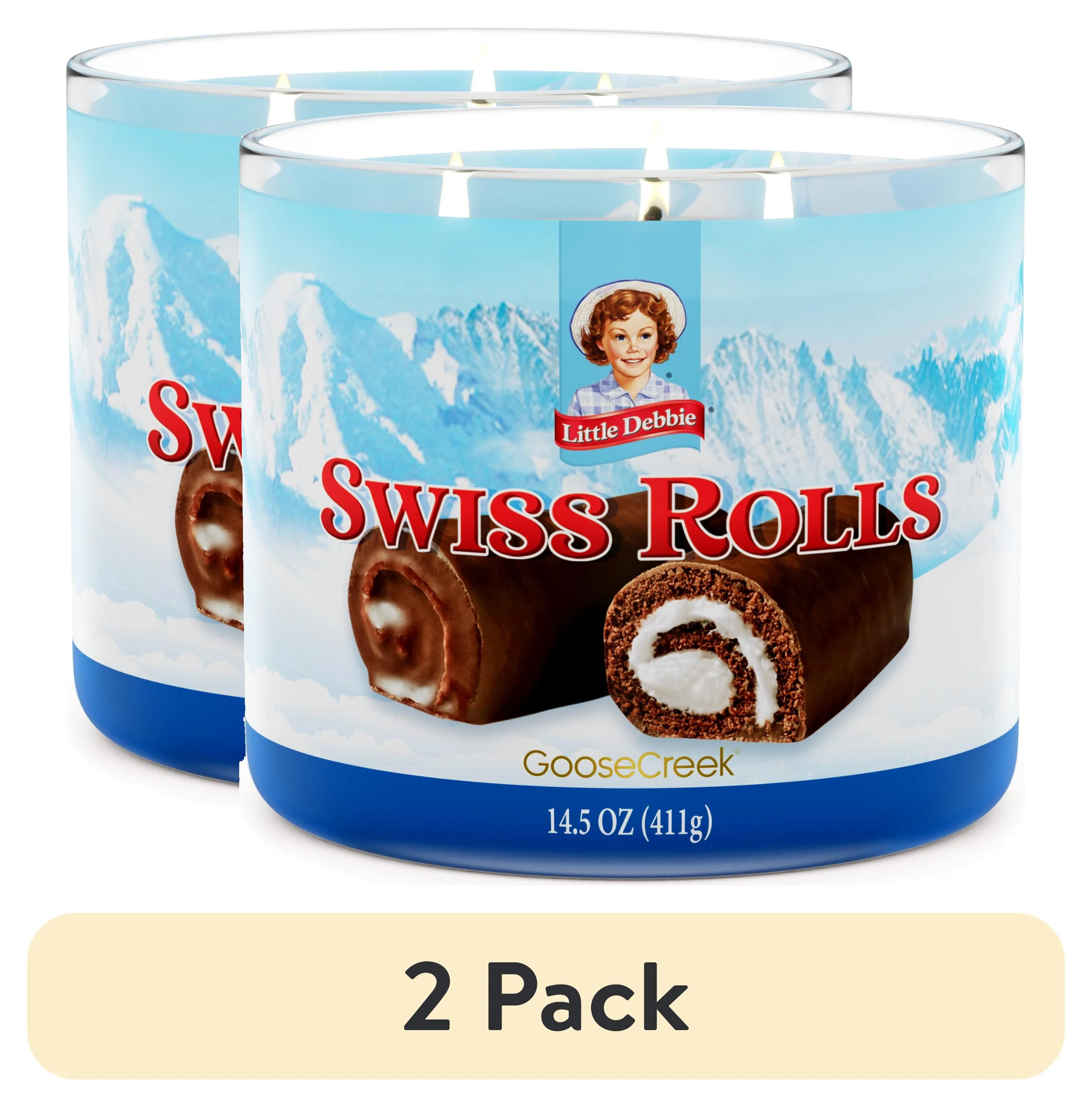 (2 pack) Goose Creek 3-Wick Little Debbie Swiss Rolls Scented Jar Candle, 14.5oz. | Walmart (US)