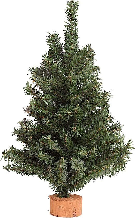 Holiday Essentials Tabletop Christmas Tree - 15 Inch Artificial Pine Christmas Tree with Wood Bas... | Amazon (US)