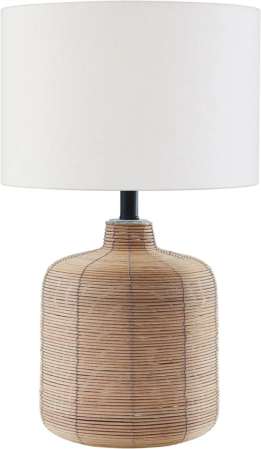 Jolina 20.5" Tall Petite/Rattan Table Lamp with Fabric Shade in Natural Rattan/Brass /White | Amazon (US)