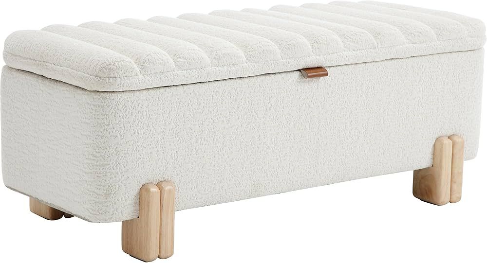 chairus Storage Bench Faux Fur Entryway Bench 45” Upholstered Bench with Seating for Living Roo... | Amazon (US)
