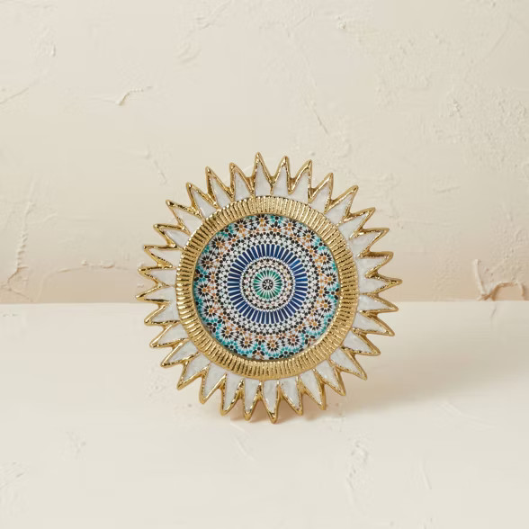 3.5"x3.5" Round Glass/Aluminum Photo Frame Gold - Opalhouse™ designed with Jungalow™ | Target