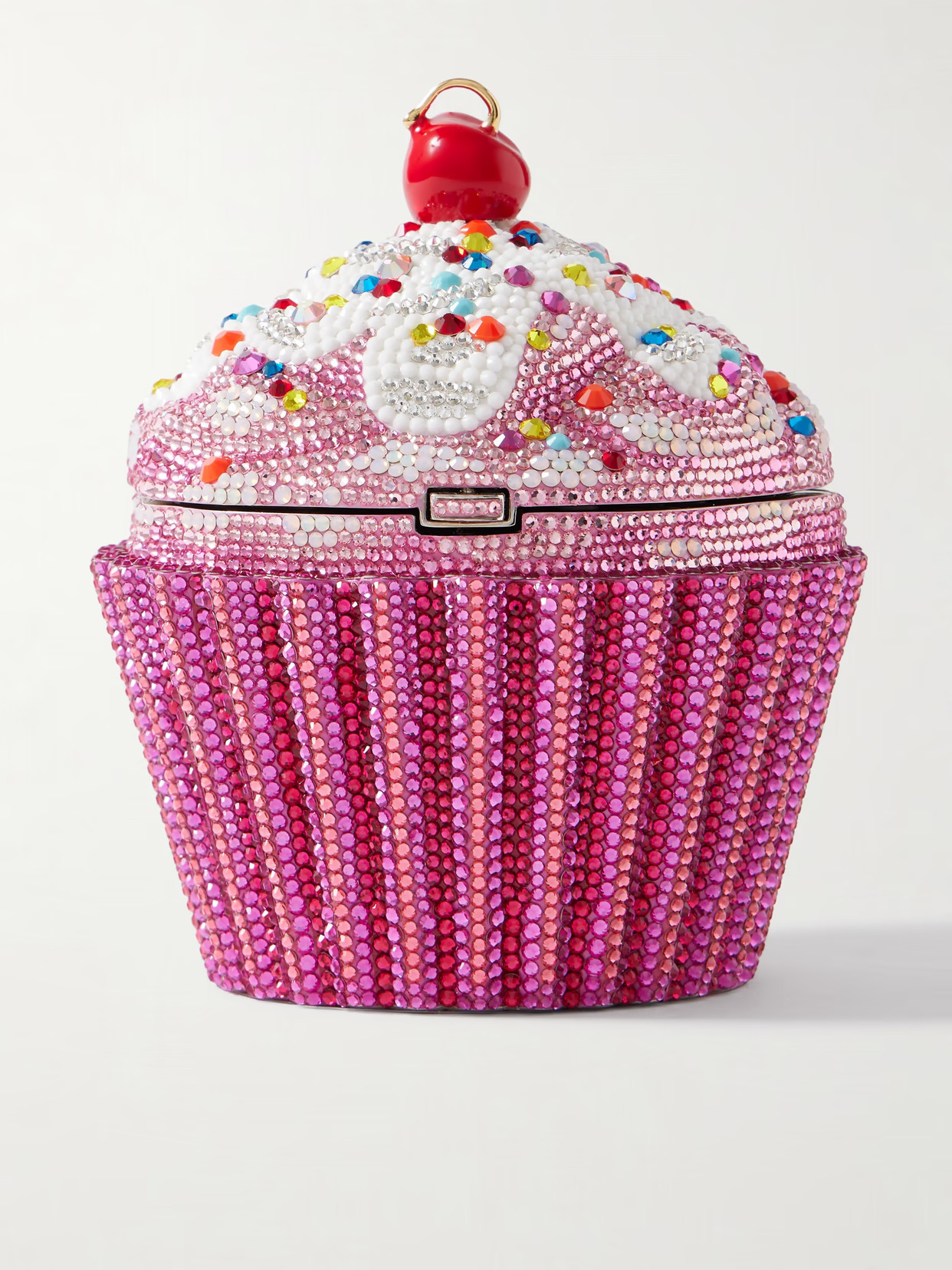 Judith Leiber Couture - Cherry Cupcake Crystal-embellished Silver-tone Clutch - Pink | NET-A-PORTER (US)