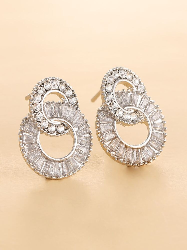 Rhinestone Decor Circle Earrings | SHEIN