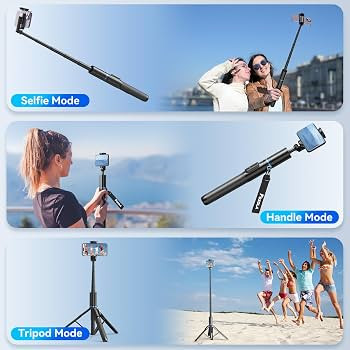 FOXOLA 61" Phone Tripod & Selfie Stick, Extendable All-in-1 Cell Phone Tripod Stand with Wireless... | Amazon (US)