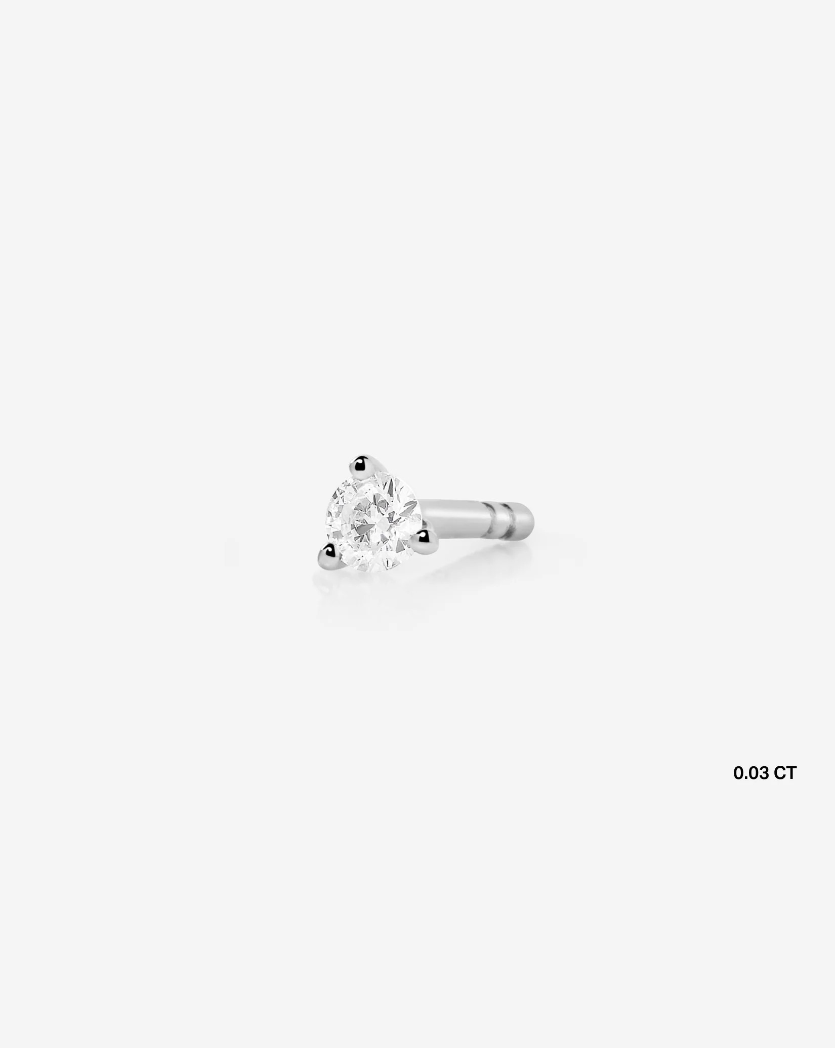 Tiny Diamond Studs - 14k White Gold / Single Stud / .06ct | Ring Concierge