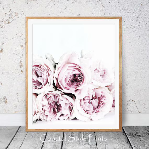 Peony Wall Art, Pale Pink Peony Print, Flower Print, Peony Photography, Pink Print, Roses Wall Ar... | Etsy (US)