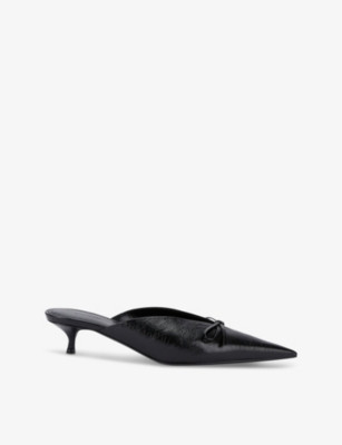 BALENCIAGA - Knife Bow leather heeled mules | Selfridges.com | Selfridges