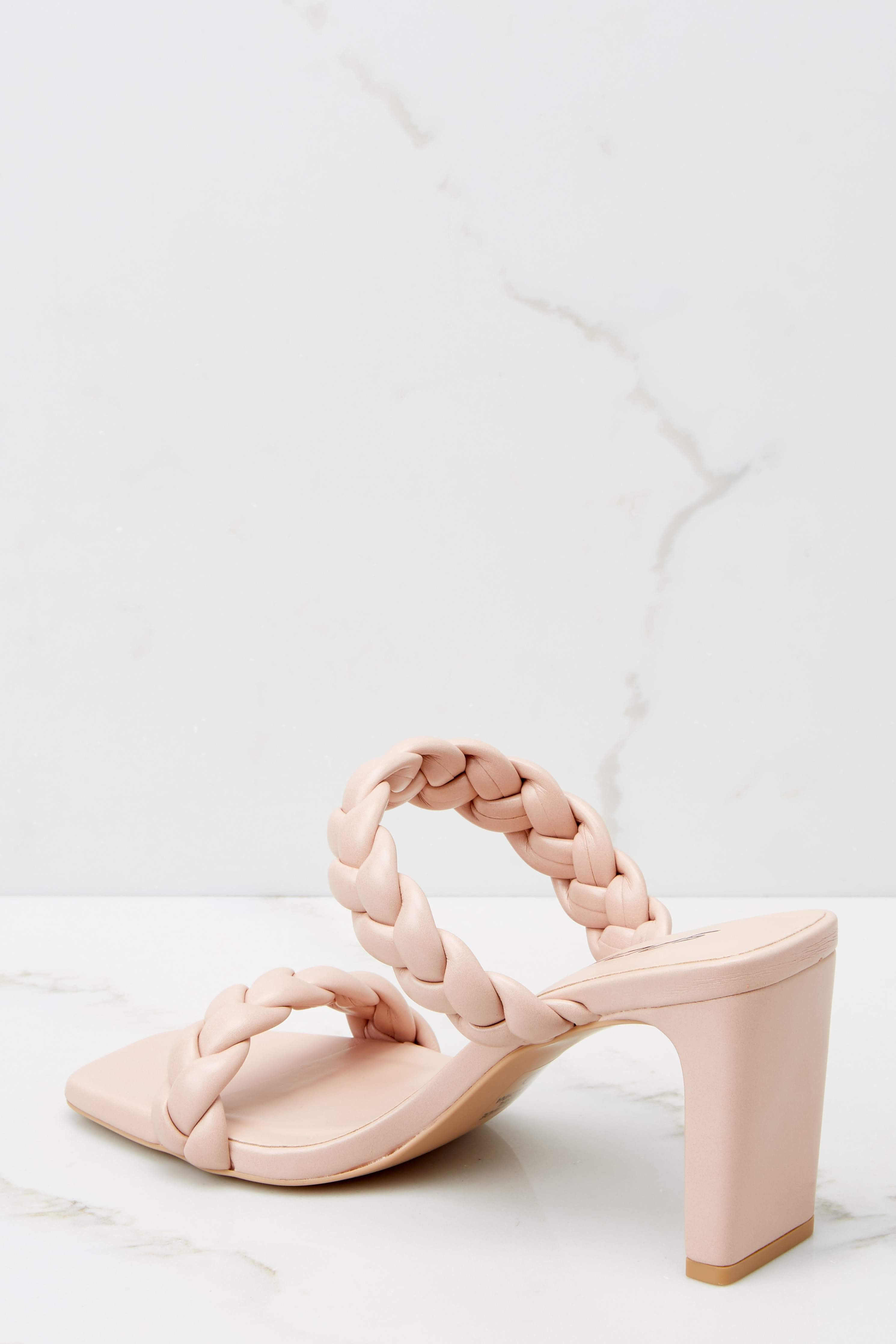 The Final Step Nude Blush Braided Heels | Red Dress 