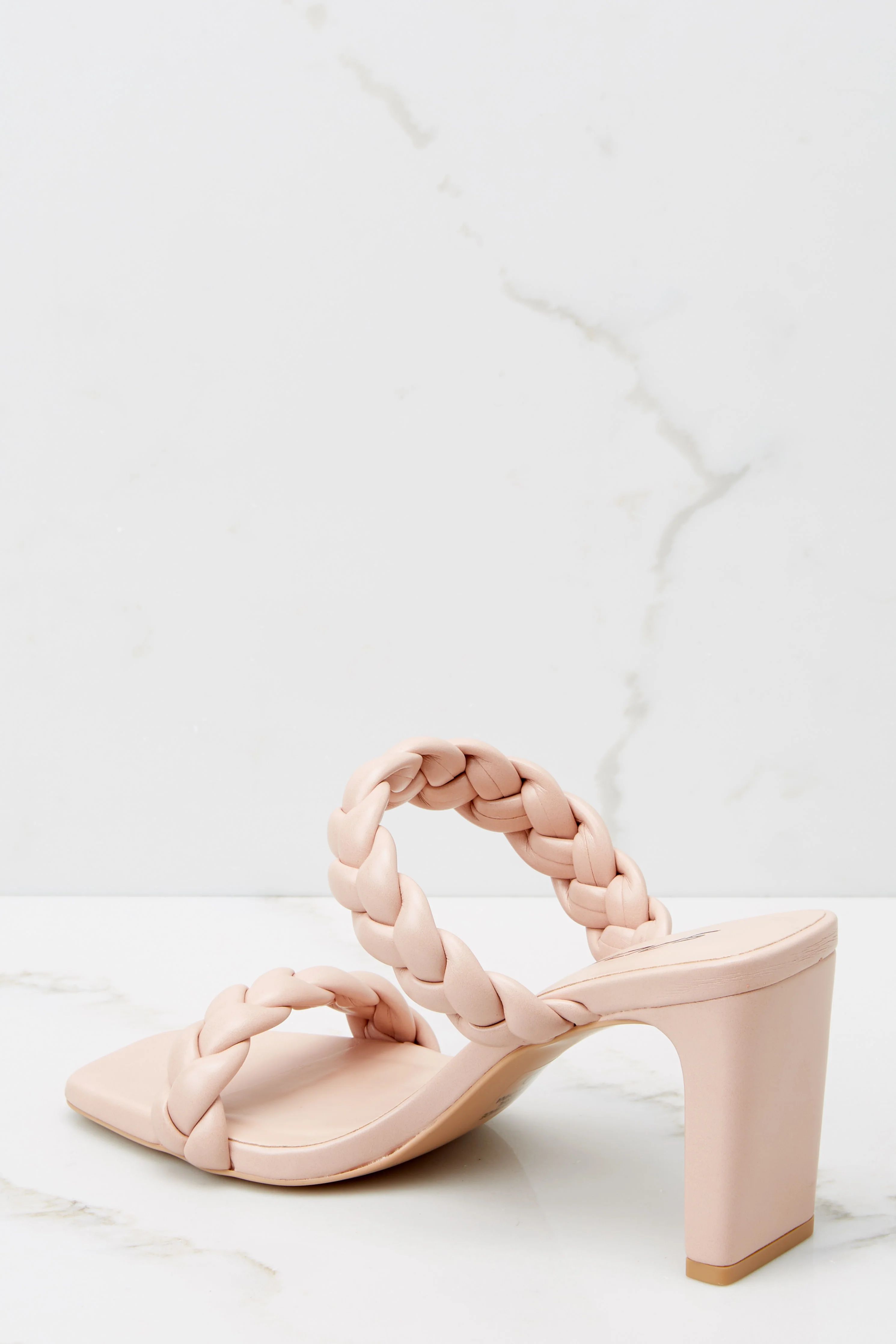 The Final Step Nude Blush Braided Heels | Red Dress 