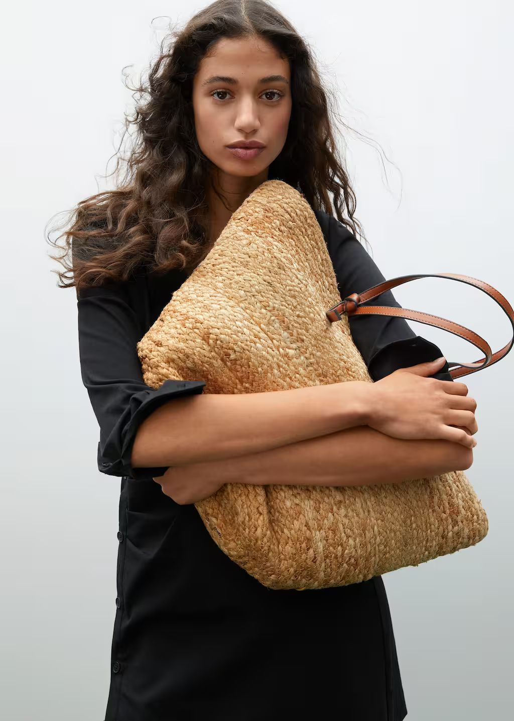 Jute basket bag | MANGO (US)