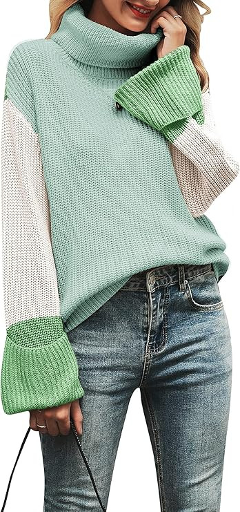 BerryGo Women's Long Sleeve Turtleneck Sweater Knit Pullover Casual Sweater | Amazon (US)
