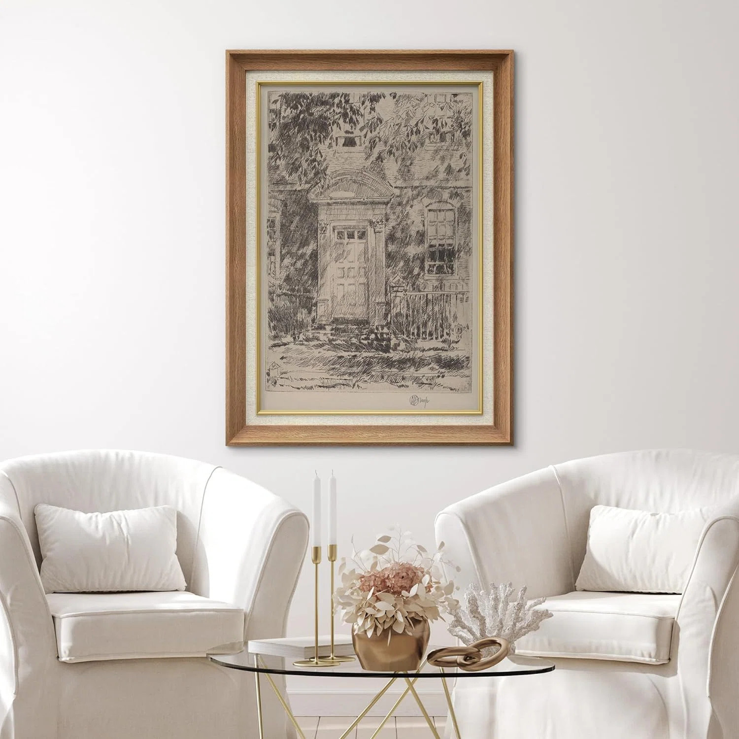 IDEA4WALL Sketch Church French Country Landscape Framed On Paper Print & Reviews | Wayfair | Wayfair North America