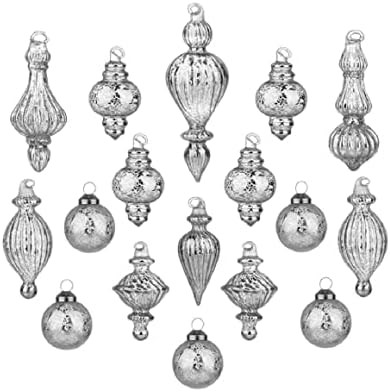 Amazon.com: Glass Christmas Ball Ornaments Mercury Glass Drop Ornaments Holiday Trees Wreaths & G... | Amazon (US)
