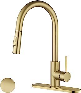 Havin Gold Kitchen Faucet with Pull Down Sprayer,Brass and Stainless Steel Material, with cUPC Ce... | Amazon (US)