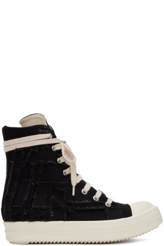 Rick Owens DRKSHDW - Black Slashed Sneakers | SSENSE