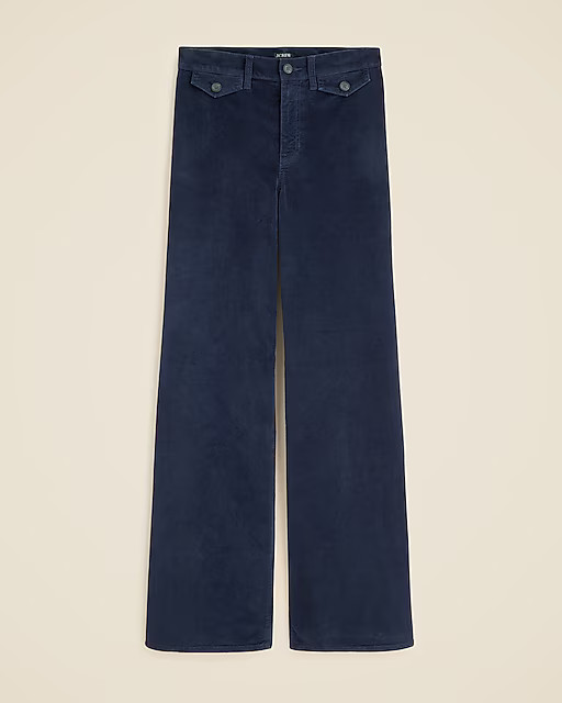 Wide-leg trouser in washed velvet | J. Crew US