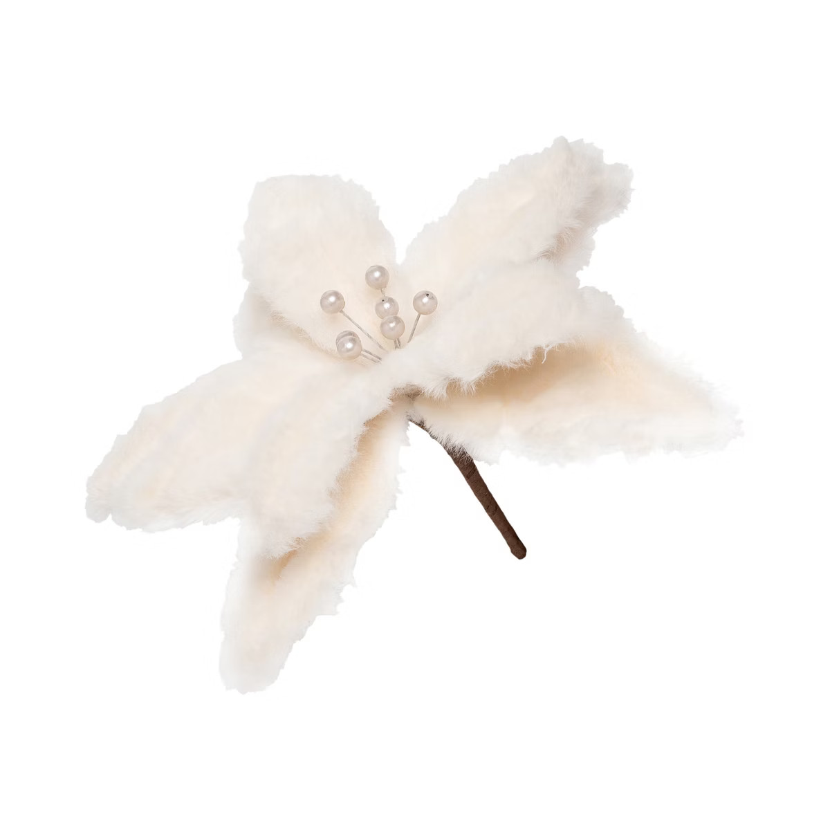 Gallerie II White Furry Poinsettia Decorative Floal Pick | Target