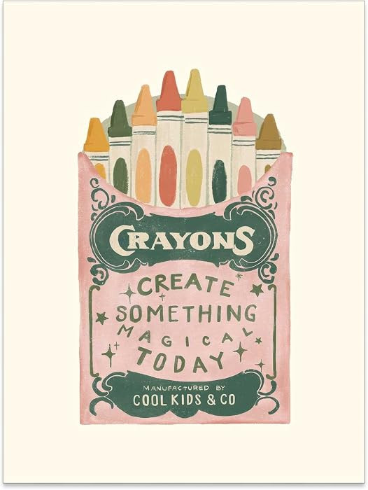 Kids Inspirational Quotes Canvas Wall Art Whimsical Kids Playroom Decor Funny Pink Colorful Crayo... | Amazon (US)