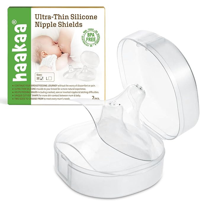 haakaa Nippleshield Silicone Nipple Shields for Breastfeeding with Carry Case Ultra-Thin Super-So... | Amazon (US)