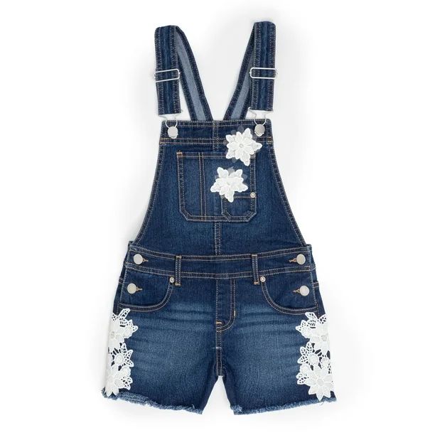 Jordache Fray Hem Overall Shorts (Little Girls & Big Girls) | Walmart (US)