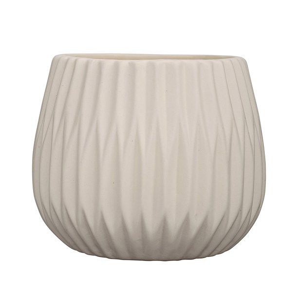 Bloomingville White Ceramic Fluted Pot | Walmart (US)