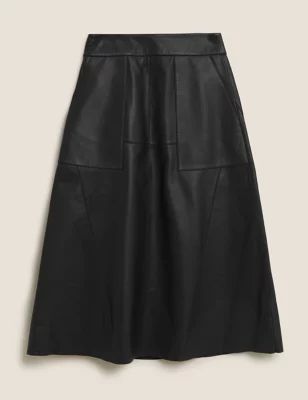 Leather Midi A-Line Skirt | Marks & Spencer (UK)