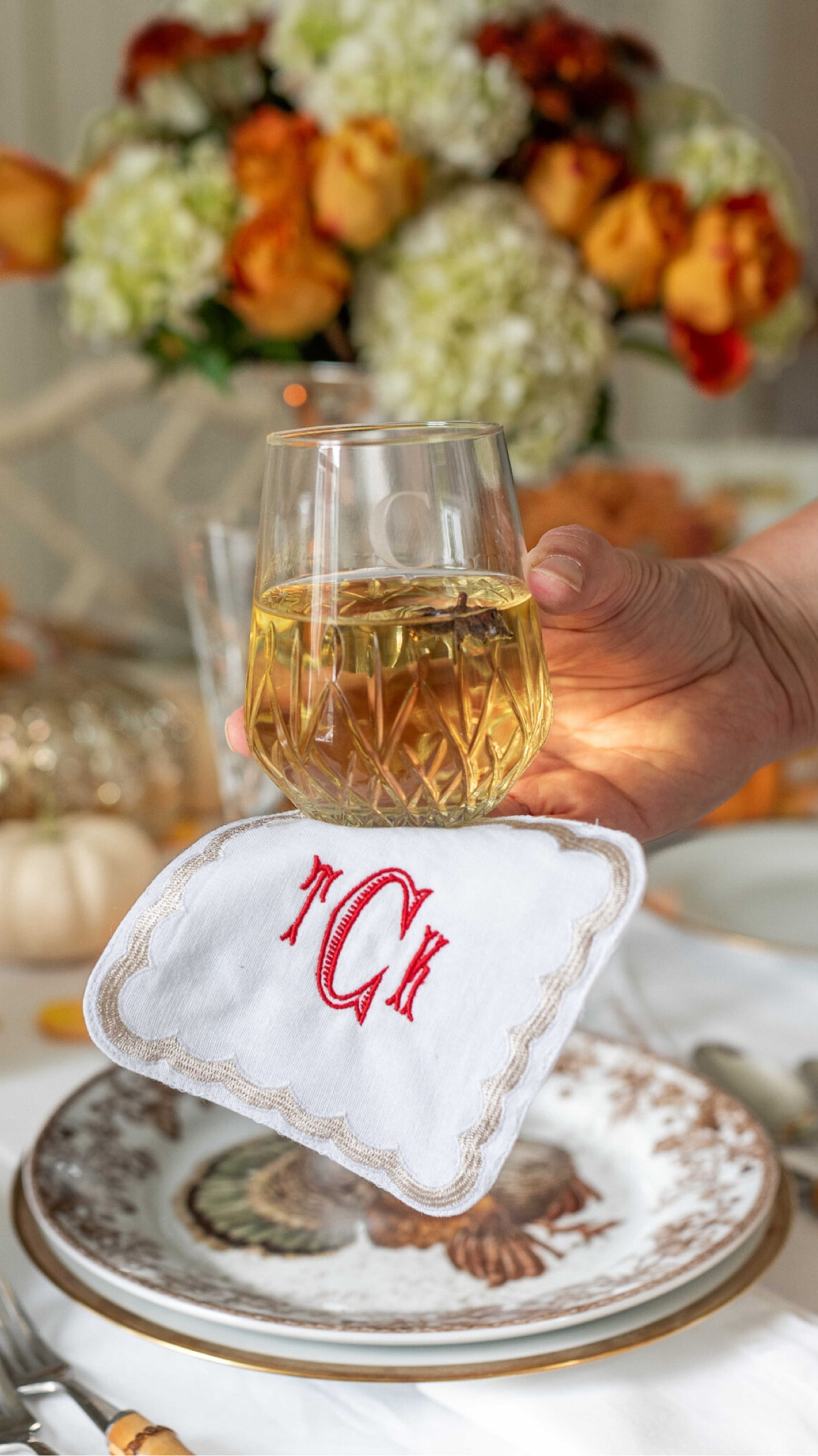 Great etched wineglass set & bespoke monogrammed cocktail napkins for the holiday season.

#LTKFindsUnder50 #LTKHome #LTKSeasonal