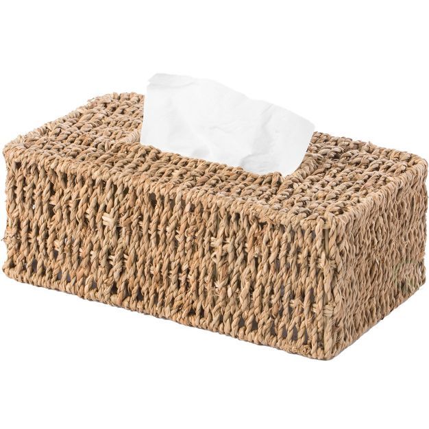 Vintiquewise Natural Woven Seagrass Wicker Tissue Box Cover Holder | Target