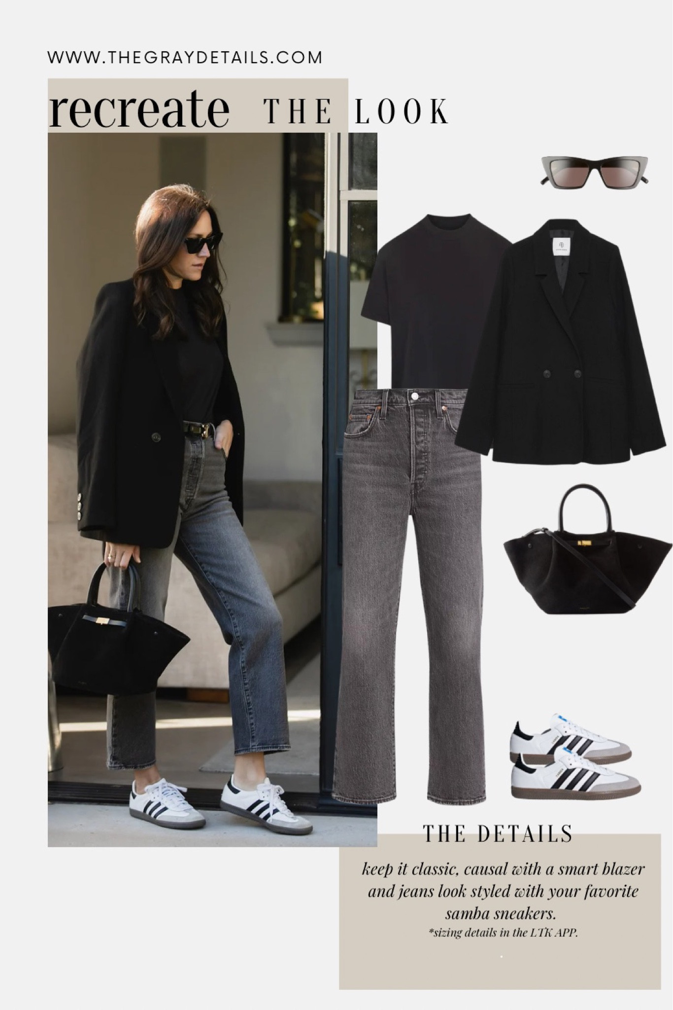 Casual chic blazer and sneaker outfit idea

Levi Jeans under $100
Black blazer
Samba sneakers 

#LTKshoecrush #LTKover40