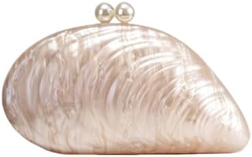 UMREN Seashell Chain Shoulder Bag for Women Acrylic Evening Clutch Bag Glitter Marble Purse Handb... | Amazon (US)