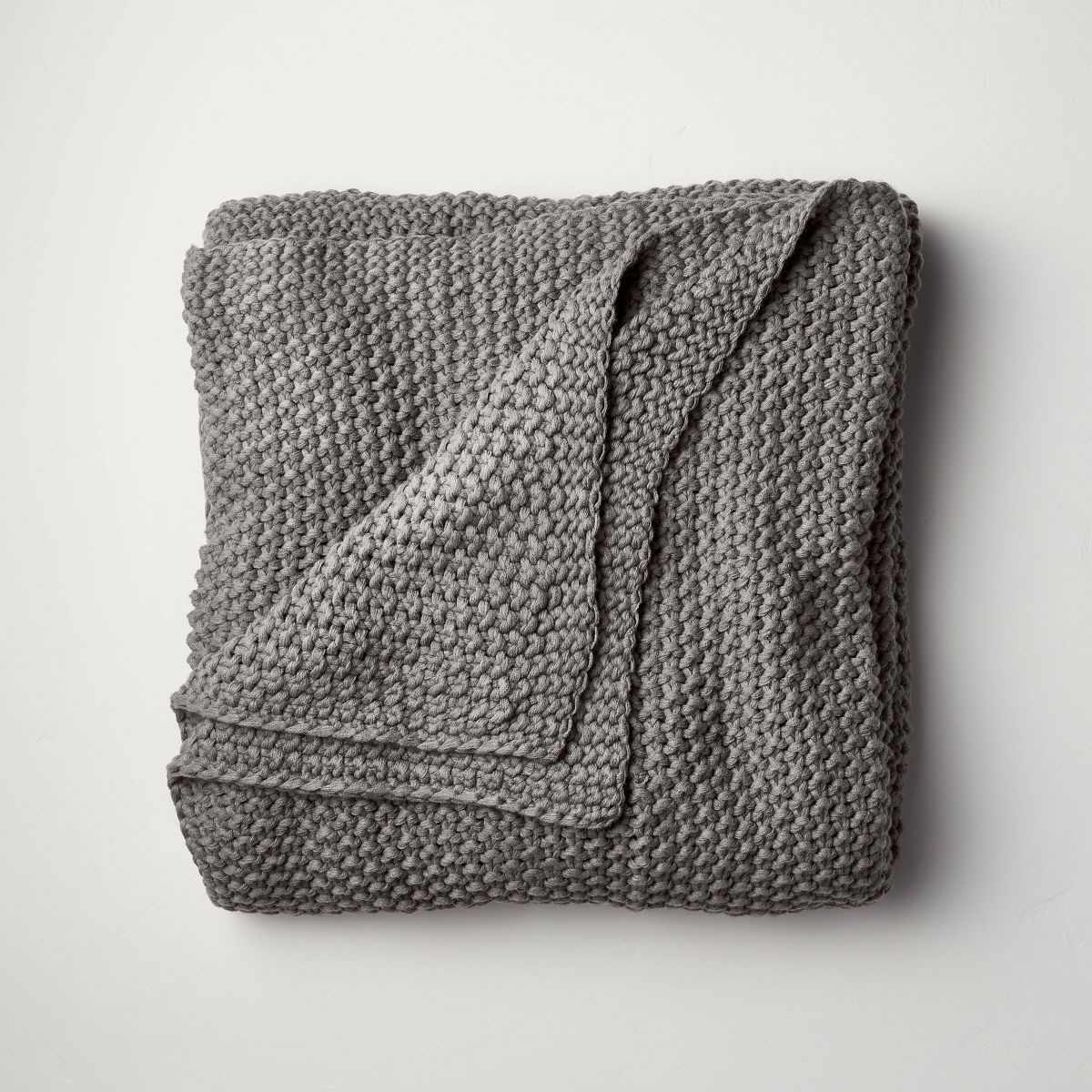 King Chunky Knit Bed Blanket Dark Gray - Casaluna™ | Target