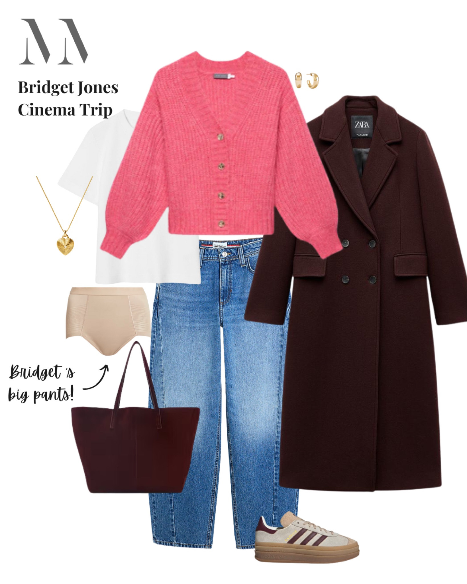 Off to see the new Bridget Jones movie? We couldn’t resist and not to her iconic big pants our secret weapon for comfort and confidence! Pair relaxed denim, a cozy cardigan and a tailored coat for effortless cinema chic. Trainers in a tote complete the look popcorn optional! 

#LTKuk #LTKmidsize #LTKspring