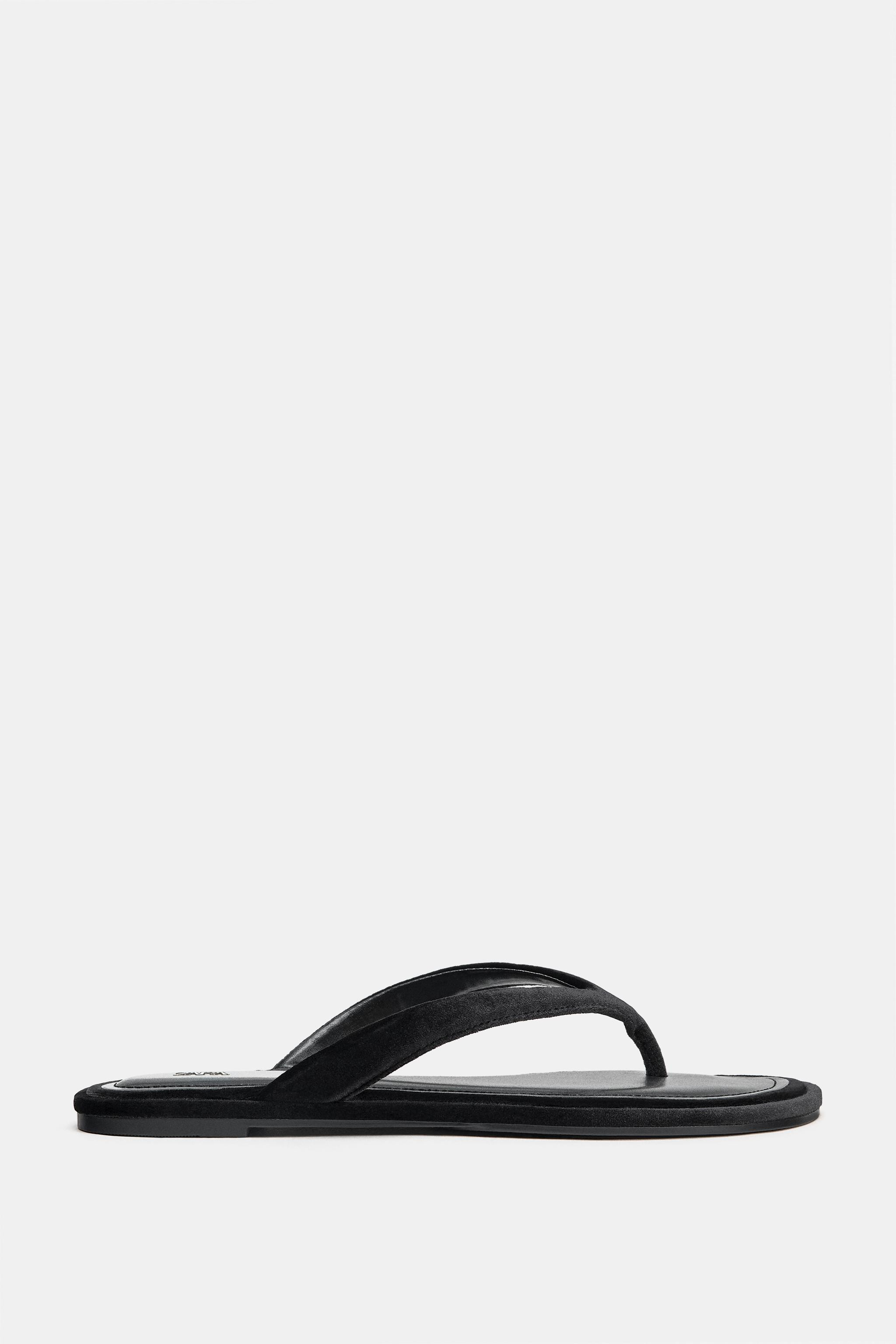 VELVET EFFECT FLAT SANDALS | Zara US