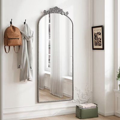 PAGED 58"x24" Full Length Mirror,Wall Mounted Full Body Mirror with Retro Carving,Suitable for Bedroom,Living Room,Cloakroom,Silver | Target