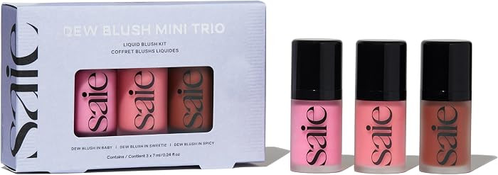 Saie Dew Liquid Blush for Cheeks Trio - Hydrating Cream Blush Stick Set with a Blendable + Builda... | Amazon (US)